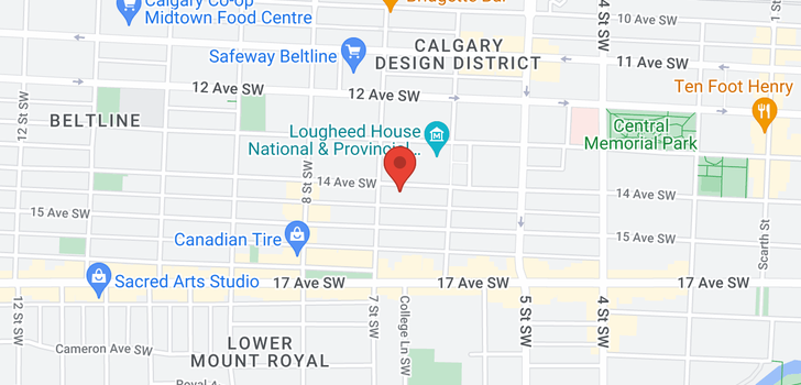 map of 604 733 14 Avenue SW